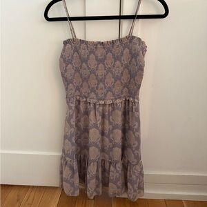 Aritzia Wilfred Tempest Lavender Smocked Mini Dress size Small